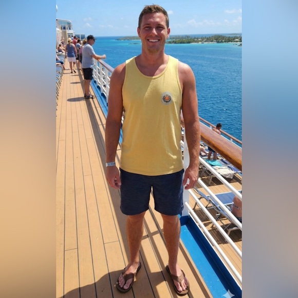 Alvin's Island Yellow Men Tank 100% Cotton Top Sleeveless Size: XL - Picture 7 of 7